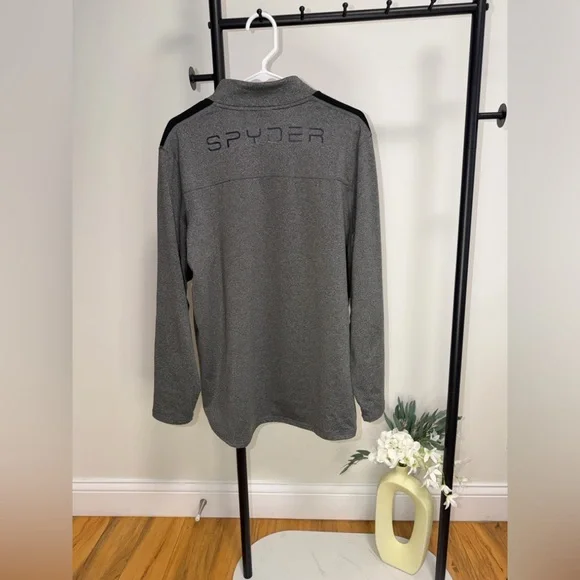 Spyder Activewear Gray Quarter Zip Pullover | Men’s Size L | Minimal Sport Core - Picture 7 of 7